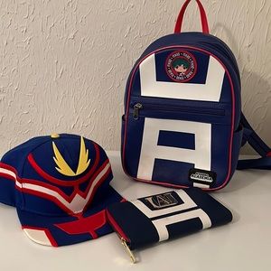 My Hero Academia Pack, Matching Bag, Wallet, and Hat.
